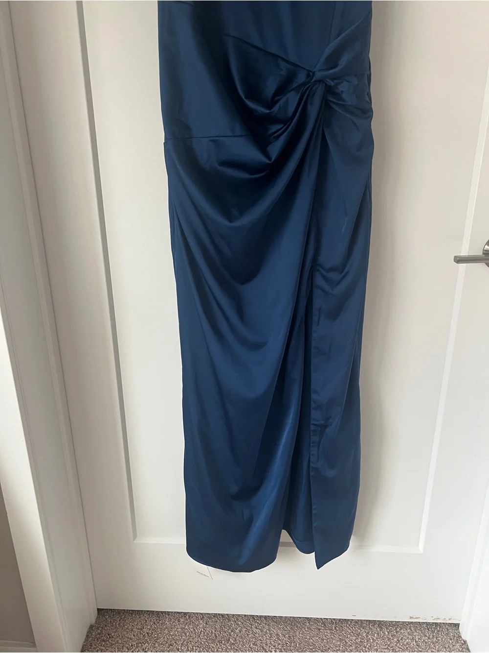 Abercrombie & Fitch Split Knot Draped Maxi Dress in Navy Blue - NWT!